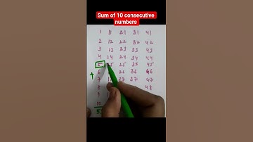 Sum of 10 consecutive number #Vedicmaths#maths#mathkeeda #mathstricks#math#Multiplication#tables#yt