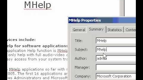 Microsoft Office Word 2003 Set or change file properties in the active document