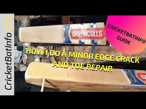 Cricket Bat Repair   -  How I do a minor edge crack and toe repair