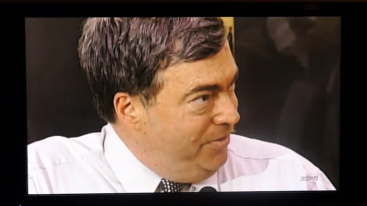 Jerry Krause gets angry at Craig Sager before a playoffs game.