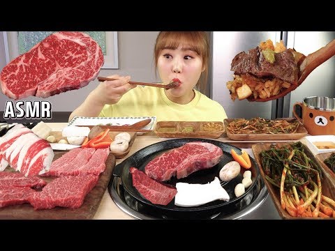 ASMR Mukbang｜오늘은 <strong>소고기</strong> 파티!! <strong>등심</strong>, 갈비살, 차돌박이까지!! <strong>소고기</strong> <strong>구이</strong> 먹방~