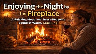 Enjoying the Night by the Fireplace | A Relaxing Mood and Stress-Relieving Sound of Warm, Crackling screenshot 4