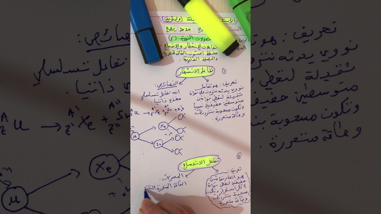 تفاعلات الانشطاروالاندماج،مخطط استون ،الطاقة المتحررةوالحصيلة الطاقوية📚😊