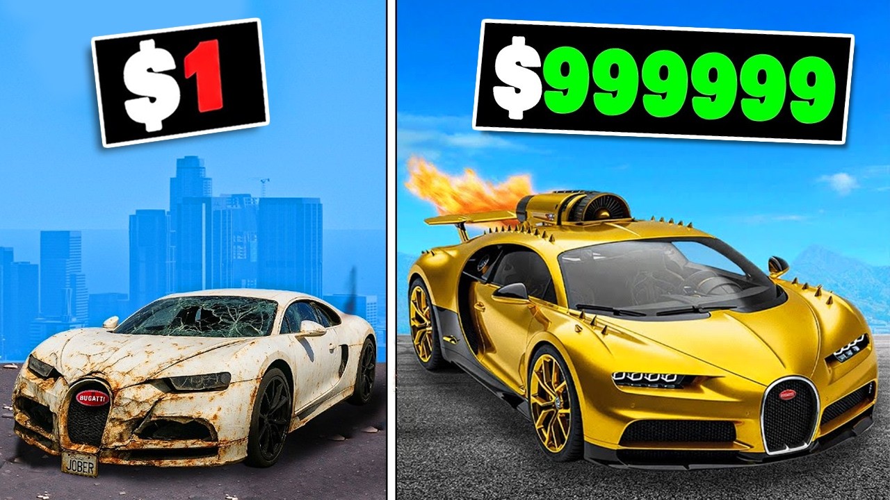 $1 to $1,000,000 BUGATTI in GTA 5!