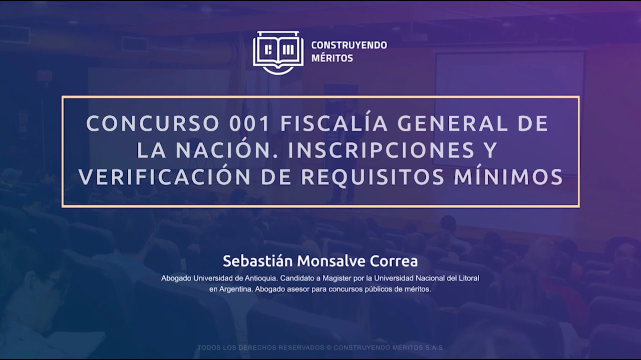 Concurso 001 Fiscalía General de la Nación Inscripciones y verificación ...