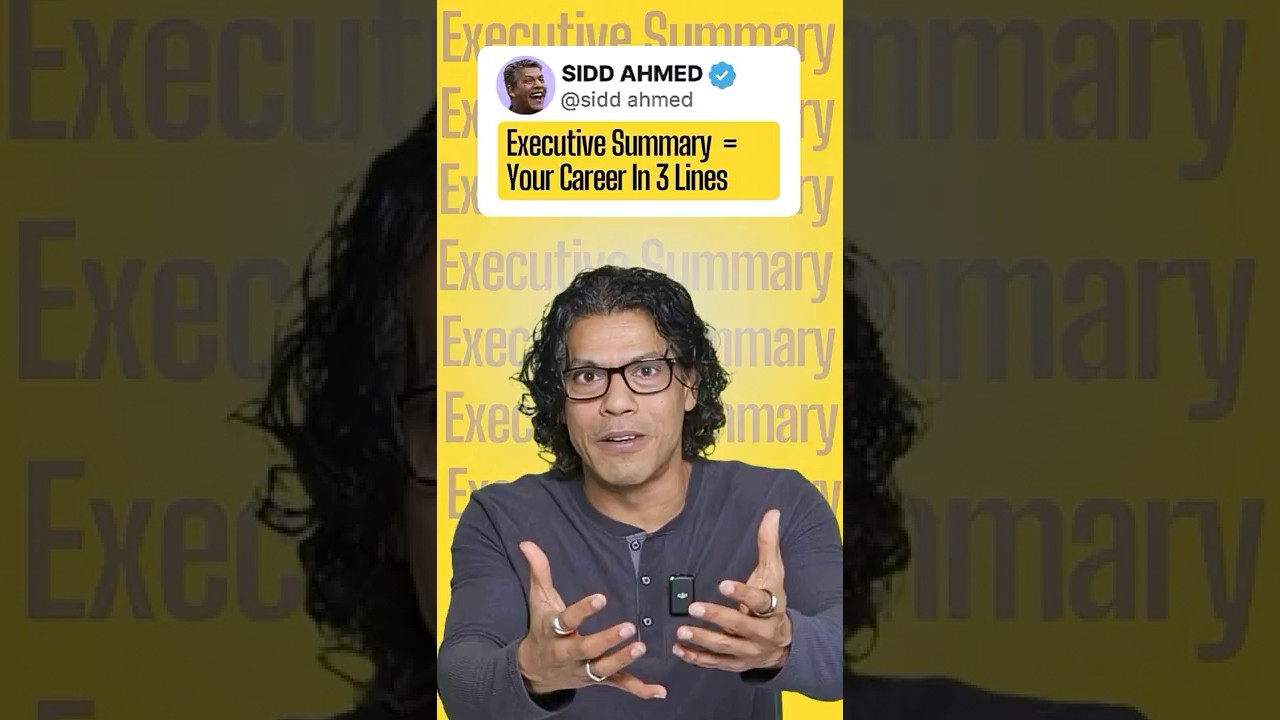 What is an Executive Summary?🗒️ Sell Yourself in 5 Lines 🔥 | Sidd Ahmed