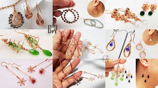 Making Jewelry for beginners | 9 simple earrings use copper wire and beads