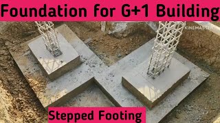 Civil Engineering structures | Foundation for G+1 Building | Stepped footing. #civilengineering