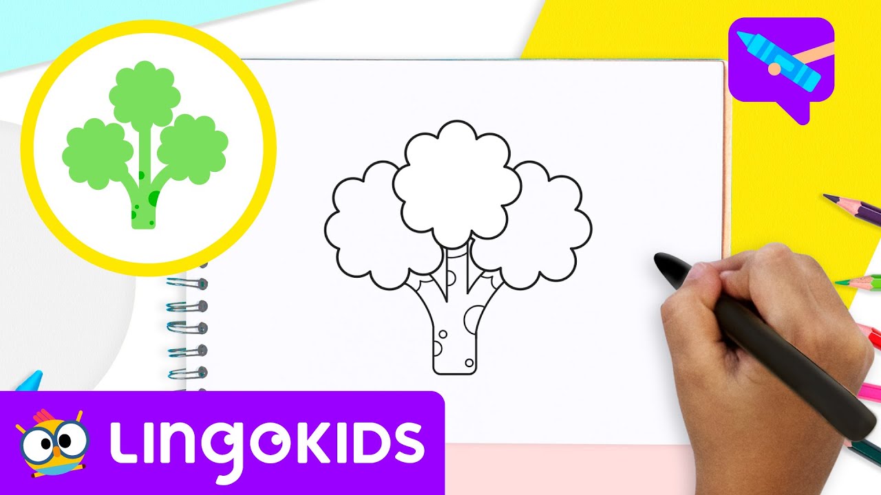 How to draw a BROCCOLI 🥦🎨| Drawing for kids | CRAFTS by Lingokids - YouTube