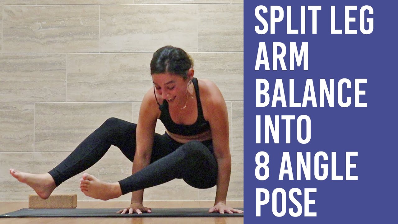 Yoga Pose Transitions: Split Leg Arm Balance into 38 Angle Pose Yoga Pose Transitions: Split Leg Arm Balance into 38 Angle Pose