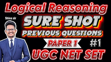 UGC NET /SET/JRF Paper 1 | Logical Reasoning Most Important PYQs by Shiva Sir #ugcnetpaper1
