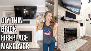 DIY Fireplace Makeover: How to Use Thin Brick to Create a Gorgeous Space!