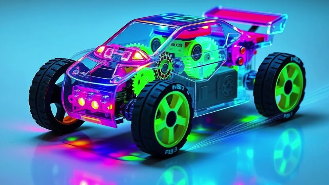 Gear Car Transparent 3D Light & Musical Toy Hot Fire Toy Gun with 10 Soft Foam Darts