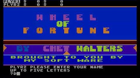 Wheel of Fortune ANOTHER My Soft Ware Basic CHOOSE FILE ARCHIVE PROBLEM ATARI 8BIT XL XE 400 800 600