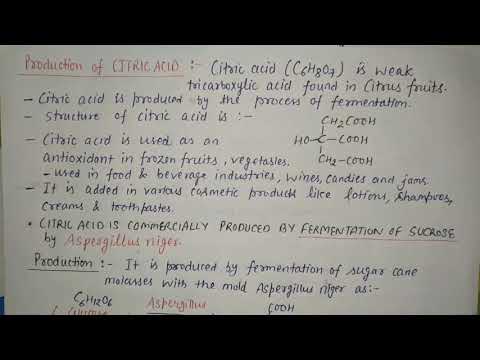 Lecture 03 : Production of Citric acid