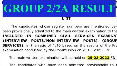 TNPSC | GROUP 2/2A | RESULT 2022 | SELECTION LIST | MAINS EXAM DATE | GROUP 2 RESULT