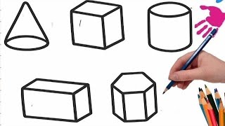 2D and 3D Shapes for Kids | Learn Shapes with Drawing &amp; Coloring