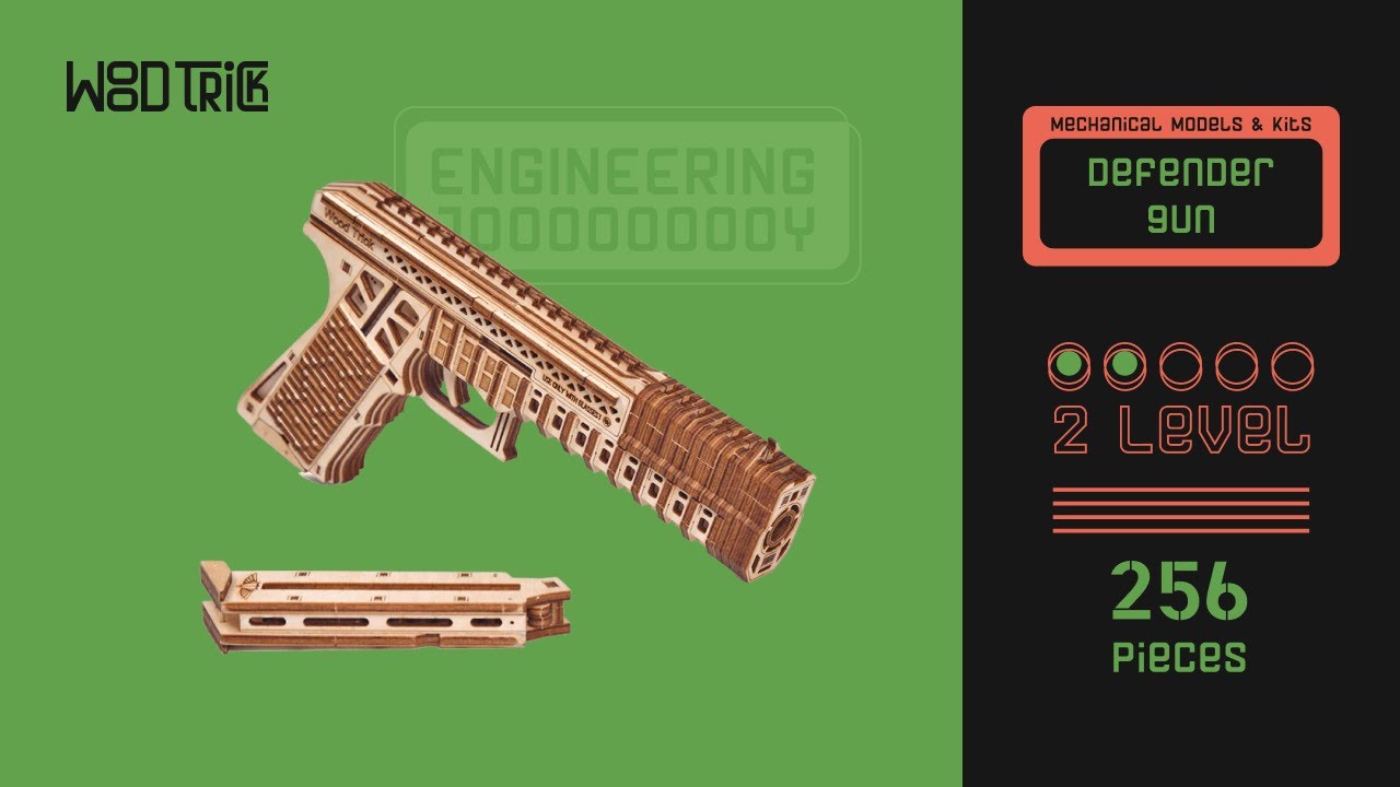 Defender Gun - WoodTrick instruction model unusual weapons