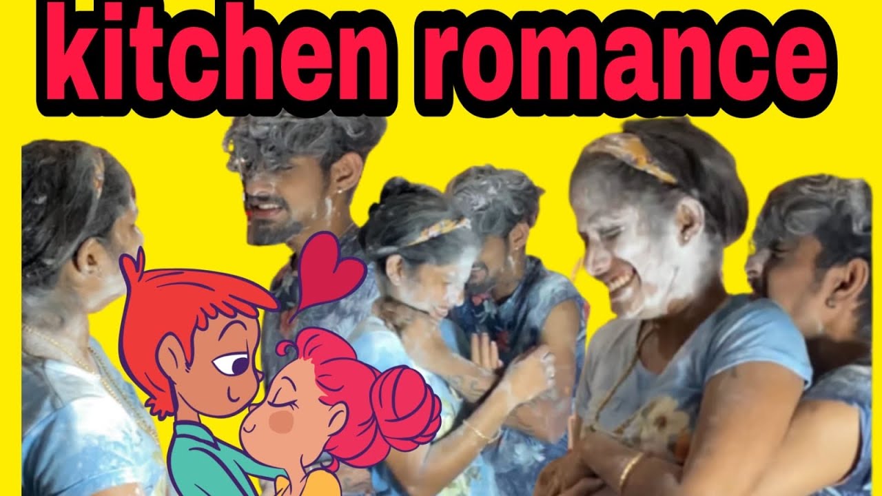 Kitchen romance.    Fun day 🥳🥳🥳.    Nandu aleena.   (Tom and jerry couples)