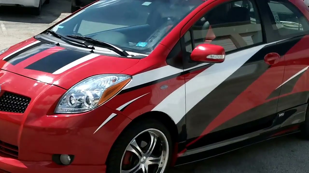 Custom Toyota Yaris Wrap Graphics and Racing Stripes Fort Lauderdale