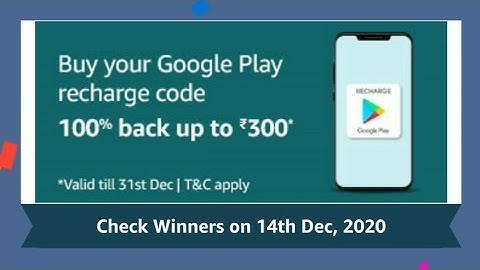 AMAZON GOOGLE PLAY RECHARGE CODE QUIZ ANSWERS