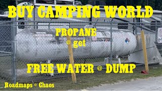 Buying Camping World Propane & Getting Free Water and A Dump!  Fulltime RV Living Camping Nomad!