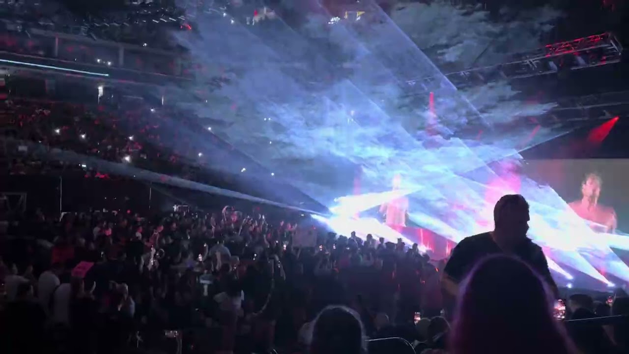 Wwe pre-show intro before Raw 4/14/25. Sacramento,ca