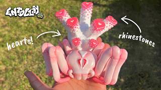 I Made a Cutie Patootie Valentine's Spider with Hearts, Rhinestones, and Love
