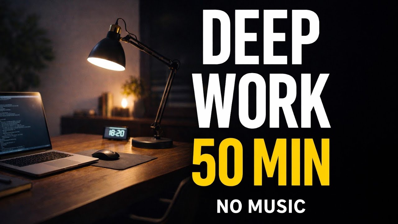 Intense Deep Work Session – 50 Minutes | No Music, No Distraction | Quiet Focus Studio
