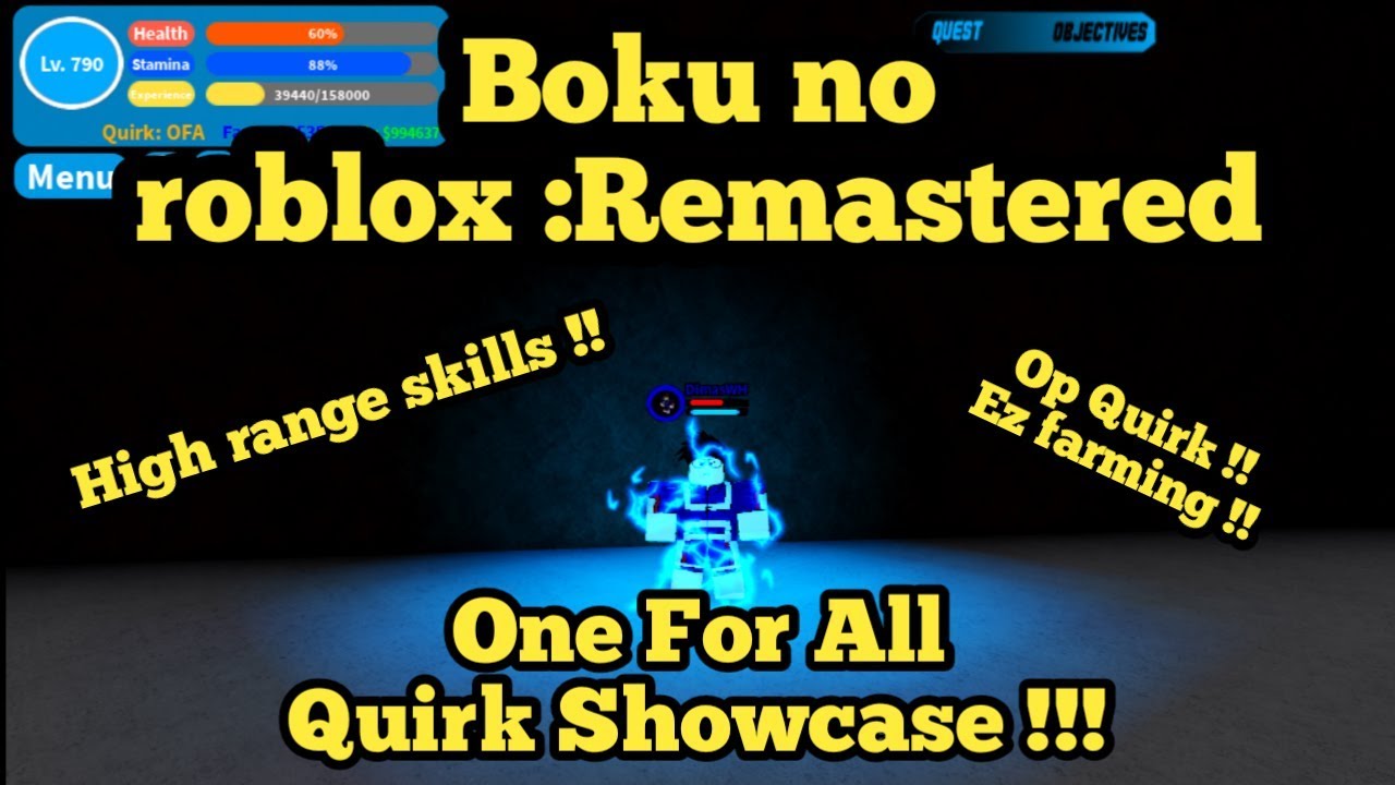 Boku No Roblox Remastered One For All Quirk Showcase Allmight Youtube - new code quirk showcase deku one for all dofa boku no roblox