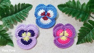 : How To Crochet Pansy Flower I Easy Crochet Flower Tutorial For Beginners