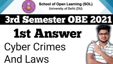 DU SOL 3rd Semester OBE Cyber Crimes And Laws Answer 1st 2021