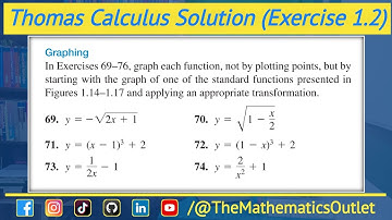 Thomas Calculus chapter 1 solution | Exercise 1.2 Q69 to Q74 | Graph of a Function || Lec 39