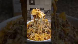 Cheesy Garlic Butter Beef Bowtie Pasta