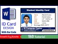 How to make Id Card Design in Microsoft Word With Barcode | ID Card Design in MS Word in Hindi