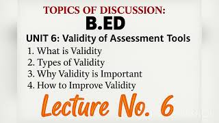 Unit 6 | Educational Measurement and Evaluation | Validity vs Reliability |