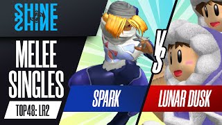 Spark vs Lunar Dusk - Melee Singles Top 48: LR2 - Shine 2022 | Sheik vs Ice Climbers