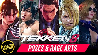 TEKKEN 8 | All New Intros, Winposes \& Rage Arts: Law, Paul, Jin, Kazuya, and Nina [4K]