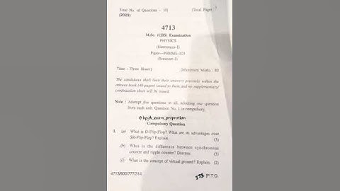 MSC PHYSICS ELECTRONIC QUESTION PAPER ||HPU ||