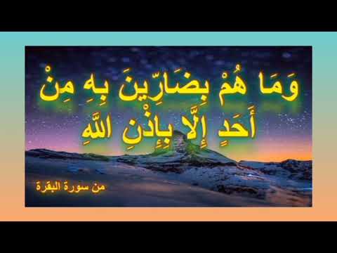 وما هم بضارين به من أحد إلا بإذن الله مكررة 7 مرات