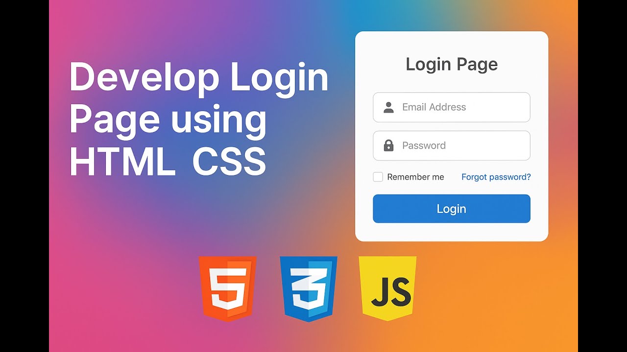 Colorful Login Page using HTML & CSS | Web Design Tutorial | Login UI ...