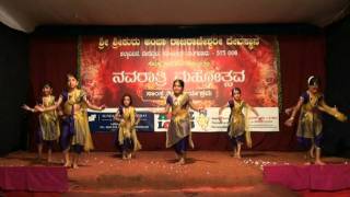 Filmy folk dance performance by the children during navarathi
celebration at shri kuru amba raja rajeswhari temple, kalbavi bana,
kodikal, mangalore.