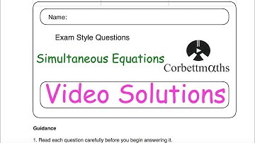 Simultaneous Equations Answers - Corbettmaths