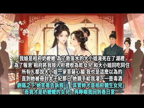 我娘是相府奶嬷嬷，為了救落水的大小姐淹死在了湖裡。為了報恩，相府將我接入府裡收為乾女兒，和大小姐同吃同住。所有人都說大小姐一家菩薩心腸，我也是這麼以為的。直到她被冊封太子妃那日，她親手給我灌下一壺毒酒