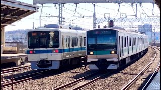 JR東日本E233系2000番台 マト15編成&小田急8000形8263F＋8063F 通過シーン（2024.2.28）