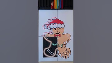 Drawing GINGERBREAD in 4 Different Art Styles Part 4 with Posca Markers!! #shorts