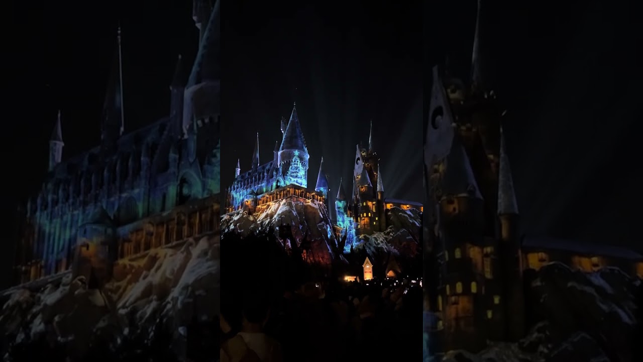 Espectáculo completo luces y fuegos artificiales en Hogwarts Universal Studios Orlando