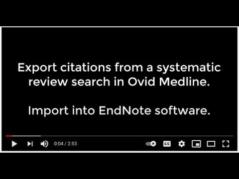 Ovid Medline Citation Export for EndNote Software