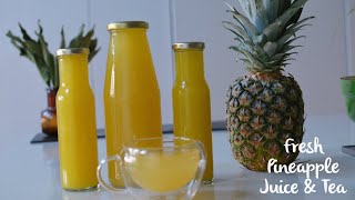 Fresh Whole Pineapple Juice & Tea recipe inc / How to clean the Skins & your Blender