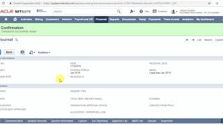 Journal Entry in Oracle NetSuite